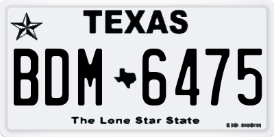 TX license plate BDM6475