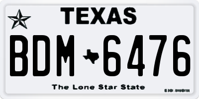TX license plate BDM6476