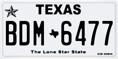 TX license plate BDM6477