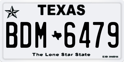 TX license plate BDM6479