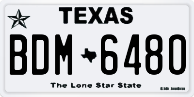 TX license plate BDM6480