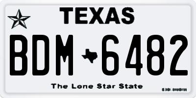 TX license plate BDM6482