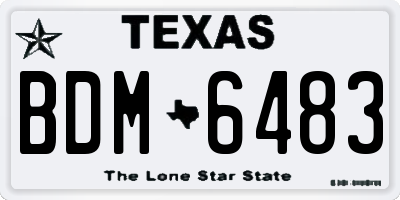 TX license plate BDM6483