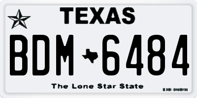 TX license plate BDM6484