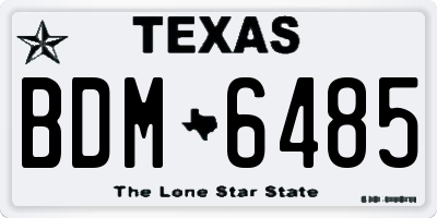 TX license plate BDM6485