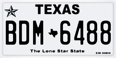 TX license plate BDM6488