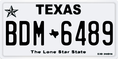 TX license plate BDM6489