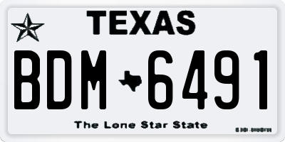 TX license plate BDM6491