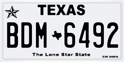 TX license plate BDM6492