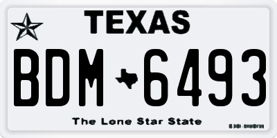 TX license plate BDM6493