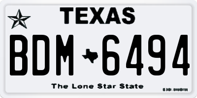 TX license plate BDM6494