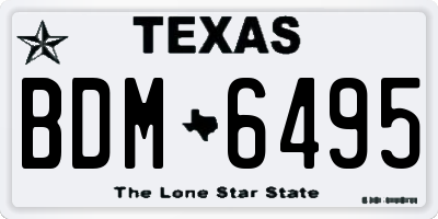 TX license plate BDM6495