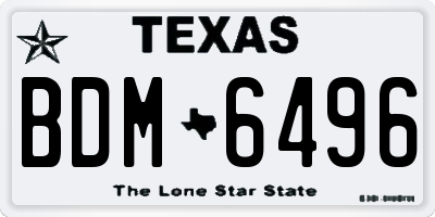 TX license plate BDM6496