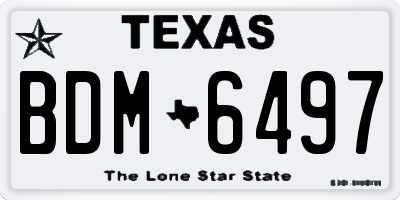 TX license plate BDM6497