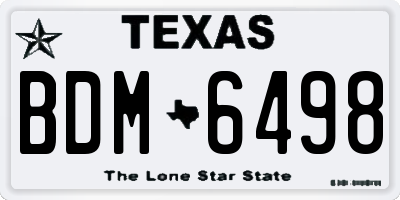 TX license plate BDM6498