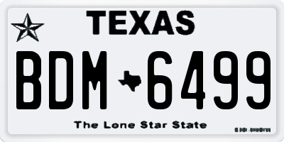TX license plate BDM6499