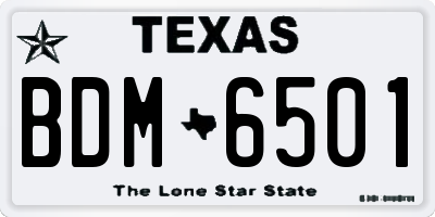 TX license plate BDM6501