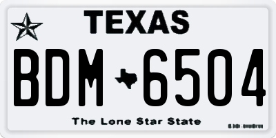 TX license plate BDM6504