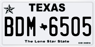 TX license plate BDM6505