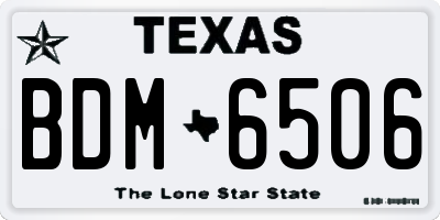 TX license plate BDM6506