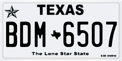 TX license plate BDM6507