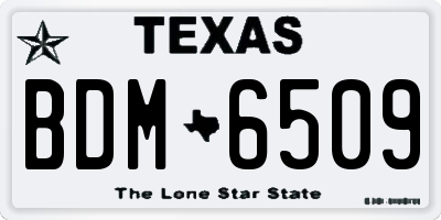 TX license plate BDM6509