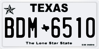 TX license plate BDM6510