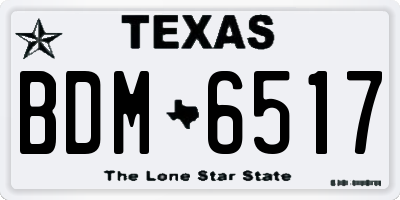 TX license plate BDM6517