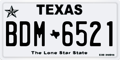 TX license plate BDM6521