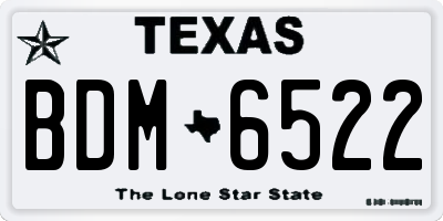TX license plate BDM6522