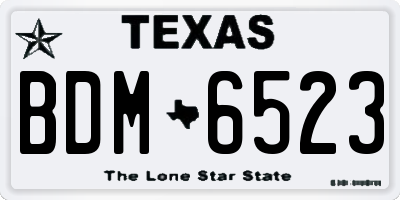 TX license plate BDM6523