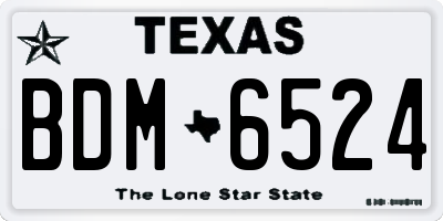 TX license plate BDM6524