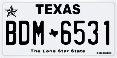 TX license plate BDM6531