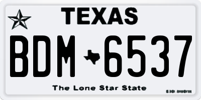 TX license plate BDM6537