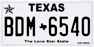TX license plate BDM6540