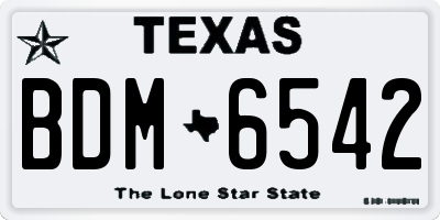 TX license plate BDM6542