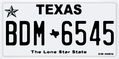 TX license plate BDM6545