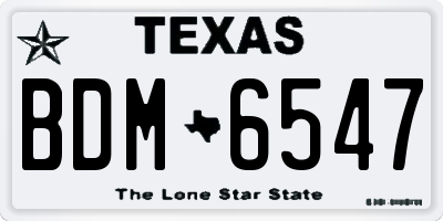 TX license plate BDM6547