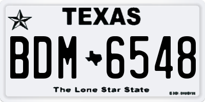 TX license plate BDM6548