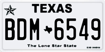 TX license plate BDM6549