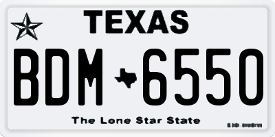 TX license plate BDM6550