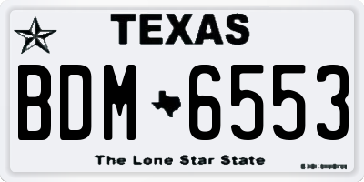 TX license plate BDM6553