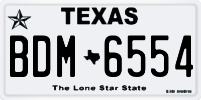 TX license plate BDM6554