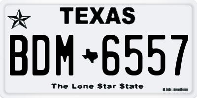 TX license plate BDM6557