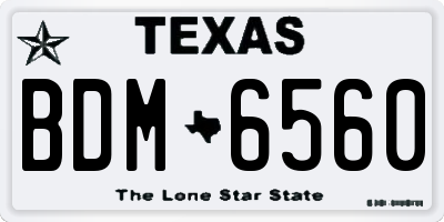 TX license plate BDM6560