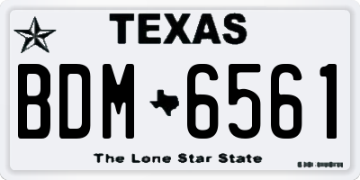 TX license plate BDM6561