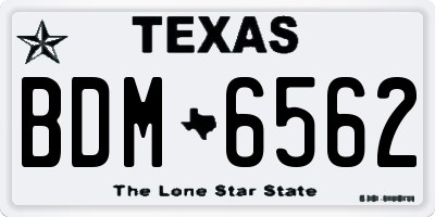 TX license plate BDM6562