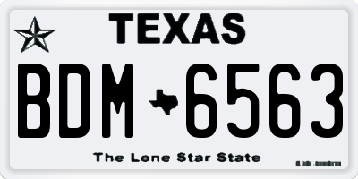 TX license plate BDM6563
