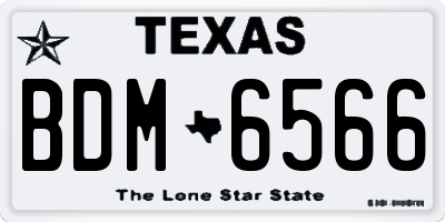 TX license plate BDM6566