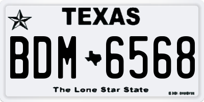 TX license plate BDM6568
